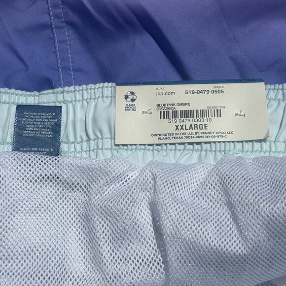 Arizona Jean Co Swim Shorts Men’s XXL Blue & Pink Ombre 6.5” Inseam Mesh Lined - Picture 4 of 8